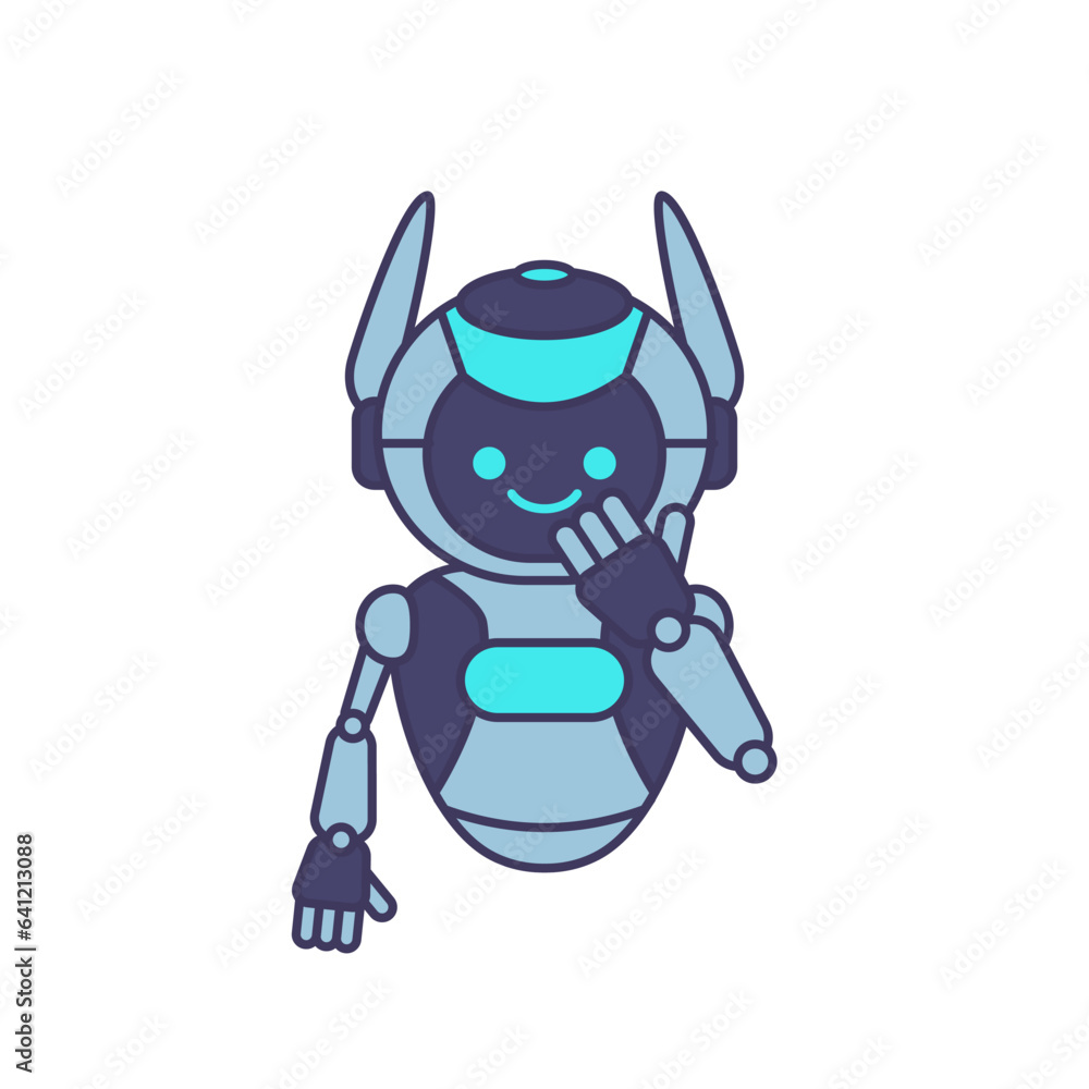 Robot mascot character pose vector illustration. Robot cartoon character illustration