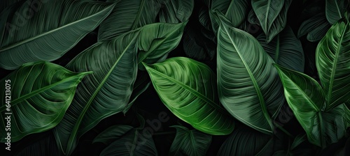 a close up of a bunch of leaves, in the style of dark paradise, photorealistic compositions © EnelEva