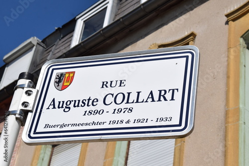 Street name sign, Rue Auguste Collart