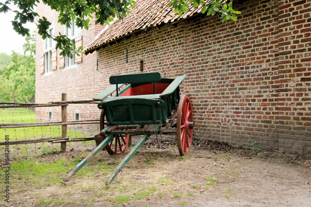 old wooden cart in Bokrijk, Genk, Belgium