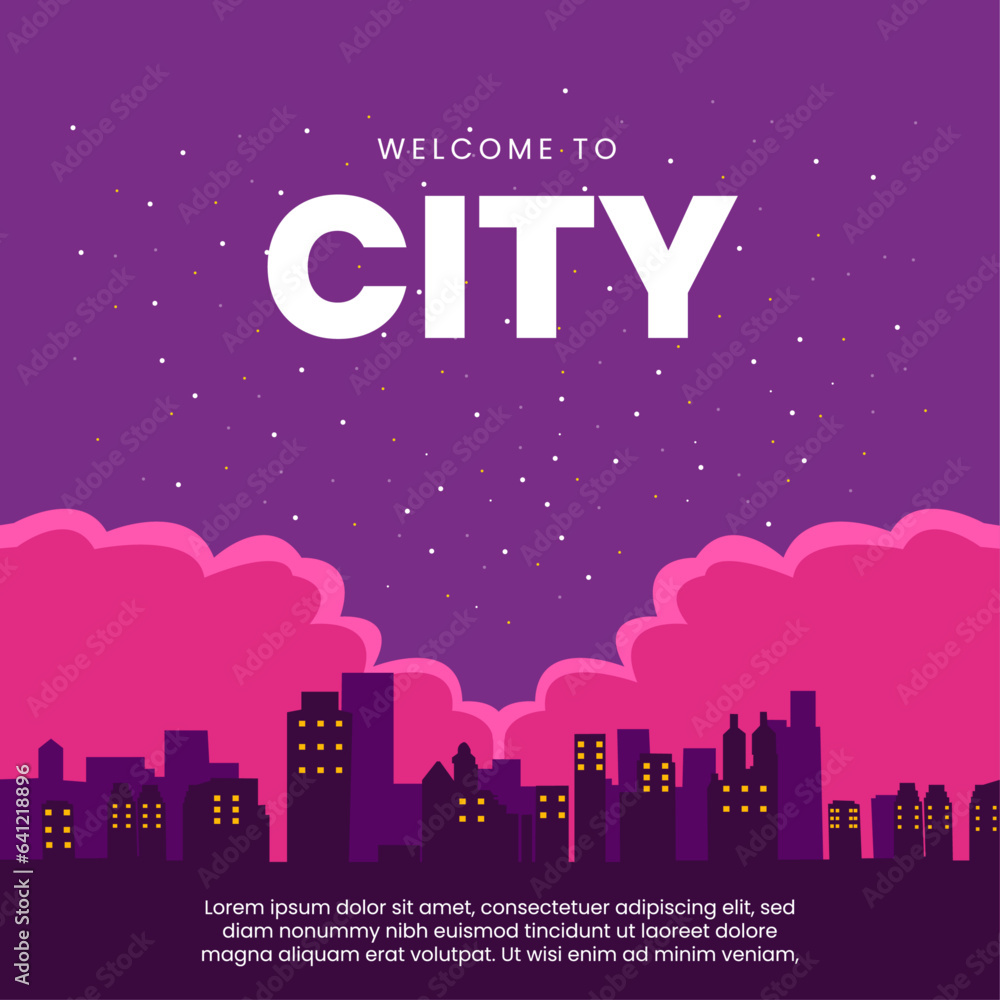 City Background With Sky and Star