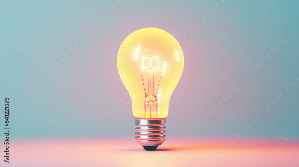 Lightbulb for creative and smart thinking idea concept, pastel background Lightbulb for creative and smart thinking idea concept, pastel background