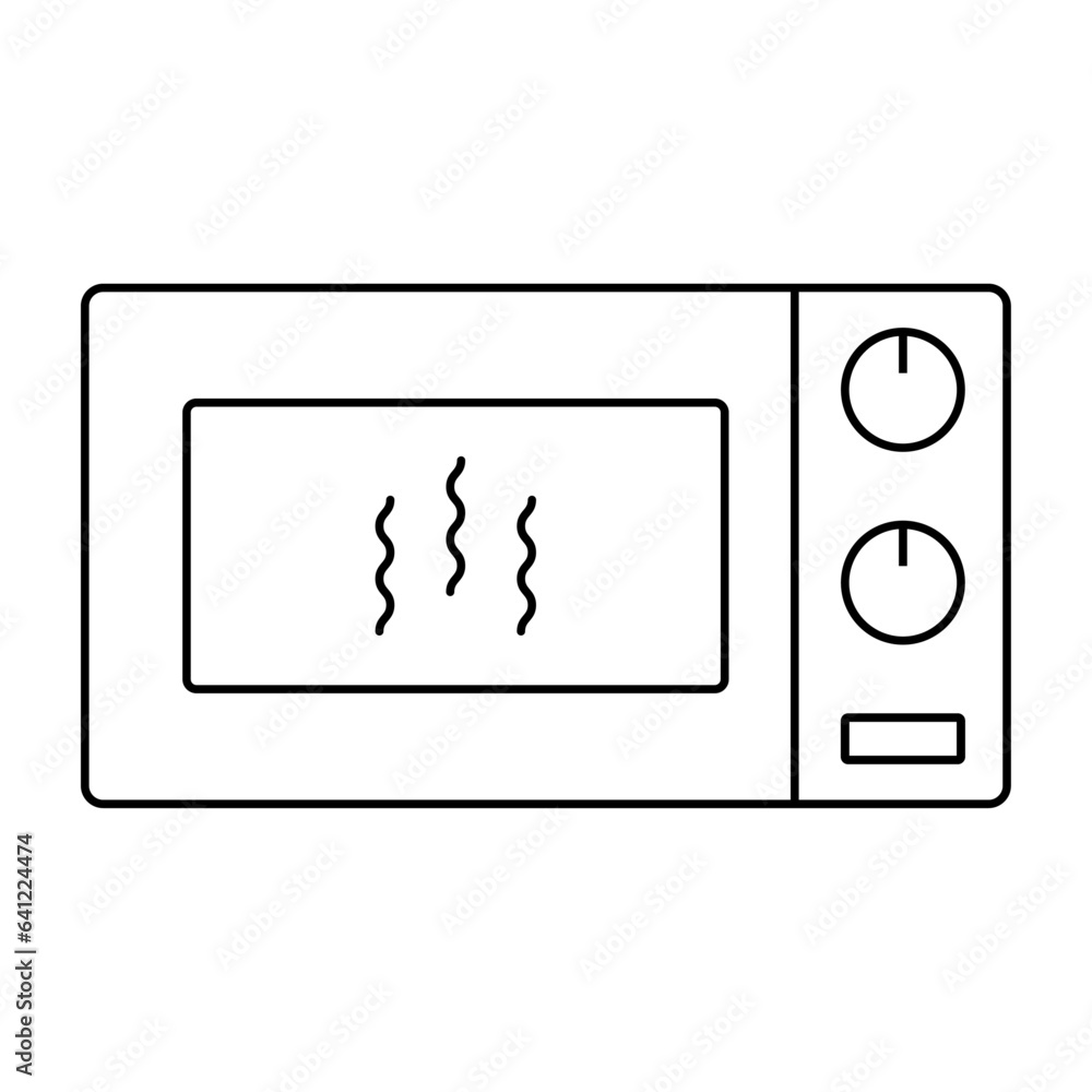Microwave line icon. Kitchen equipment. Vector illustration Microwave line icon. Kitchen equipment. Vector illustration