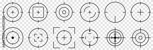 Target icons set. Vector illustration isolated on transparent background