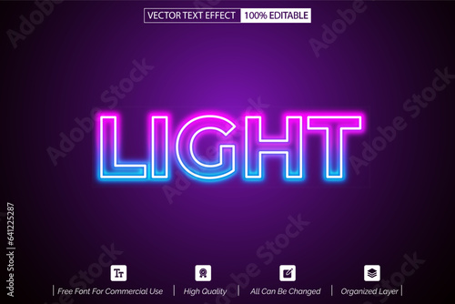 Neon light modern editable text effect