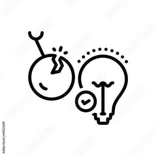 Black line icon for solid