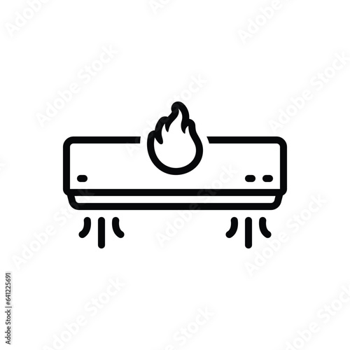Black line icon for warm