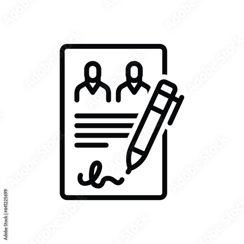 Black line icon for accordance