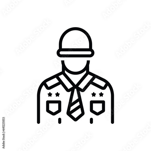Black line icon for corps