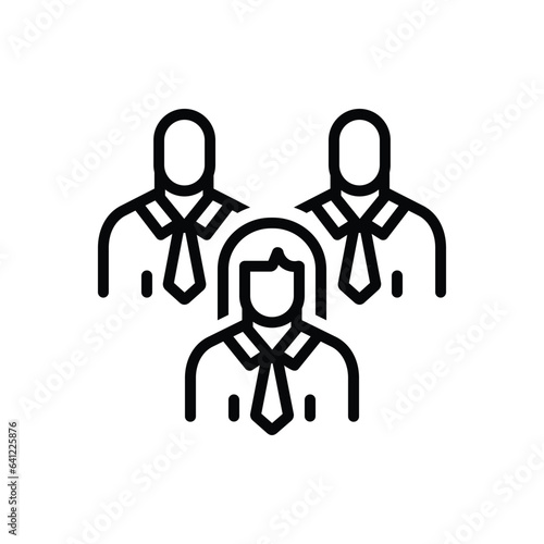 Black line icon for executives