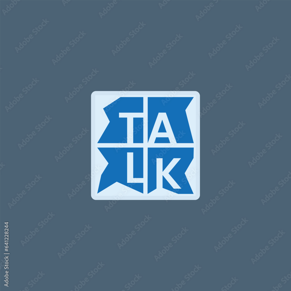 TALK logo design abstract 4 squares arrangement TALK logo design abstract 4 squares arrangement