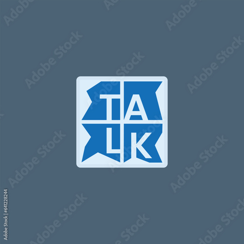 TALK logo design abstract 4 squares arrangement