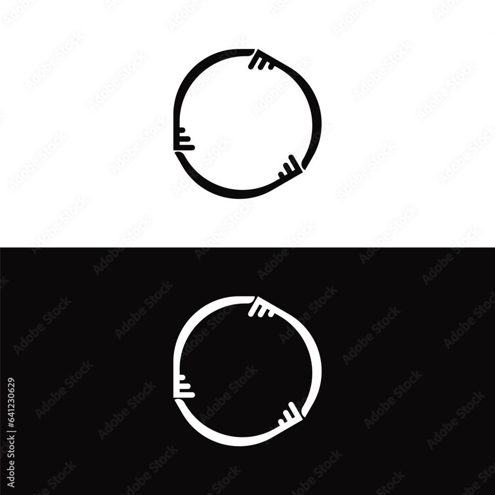 Circle vector logo template design . Black and white circle vector logo