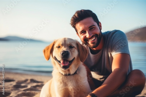 Blue Sky Serenity: Family Fun with Man and Dog
