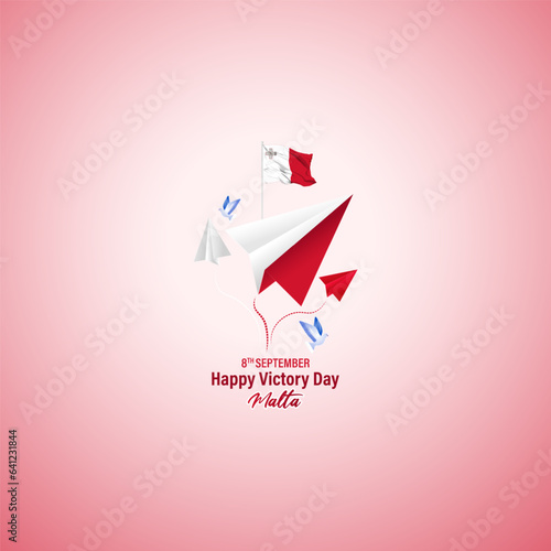 Vector illustration of Malta Victory Day social media story feed template
