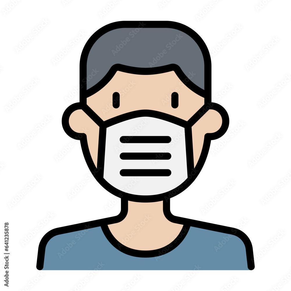 Patient wearing mask icon