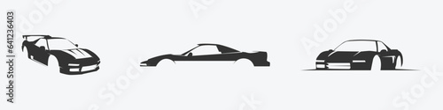 NSX car body outline logo for car detailing car wash and garage services vector