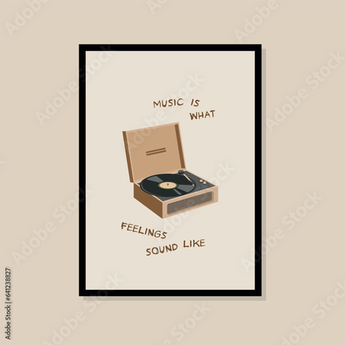 Record player vector art print poster for your wall art gallery	