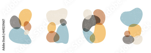 Abstract organic shapes set on white background
