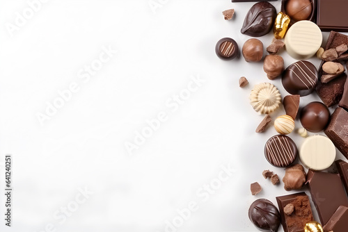 Wallpaper Mural banner with chocolates on a white background. Torontodigital.ca