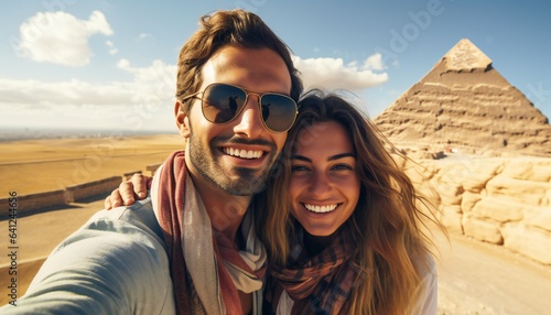 Couple Taking Selfie in Giza, Cairo