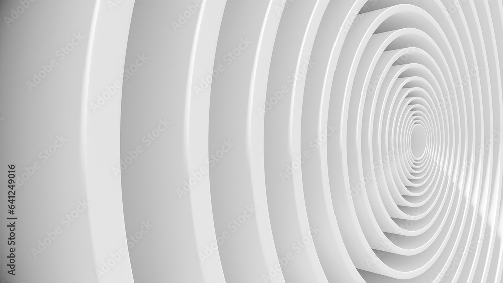 Fototapeta premium 3D Geometric Symmetry, Light and Shadow Round Circles Abstract Background, 3D render