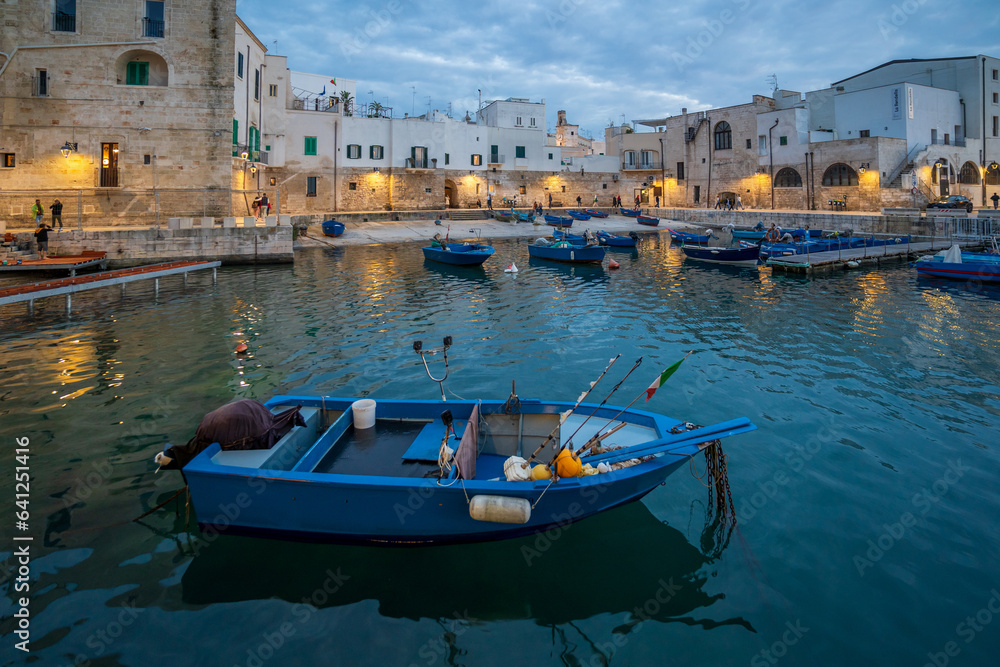 Fototapeta premium The old harbour view in Monopoli Town in Italy