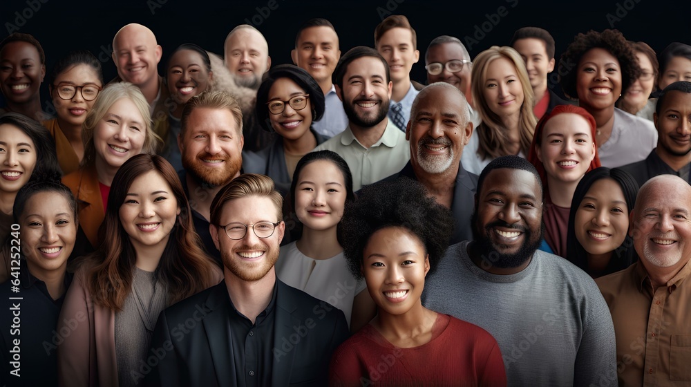 Smiling people of different peoples and cultures stand together, the concept of friendship of peoples. Smiling people of different peoples and cultures stand together, the concept of friendship of peoples.