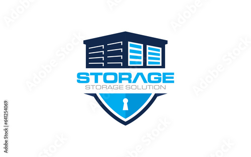 Illustration vector graphic of self storage solution company logo design template