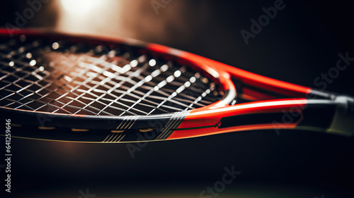 A close-up of a tennis racket on the court © Putra