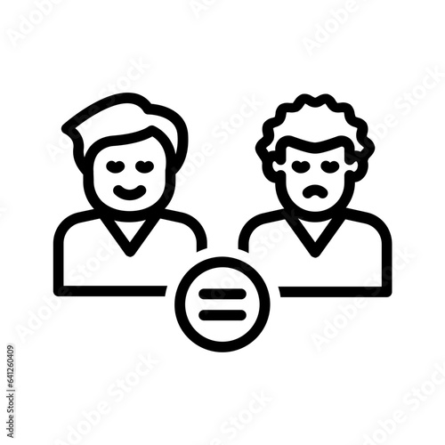 Black line icon for Racism