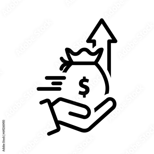 Black line icon for Revenue