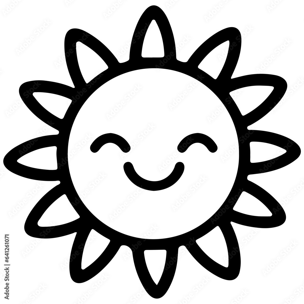 Smile sun vecter icon illustration Smile sun vecter icon illustration
