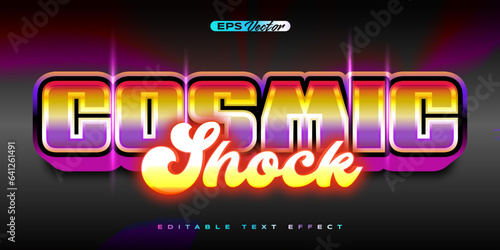 Retro shiny Y2K editable text effect cosmic shock