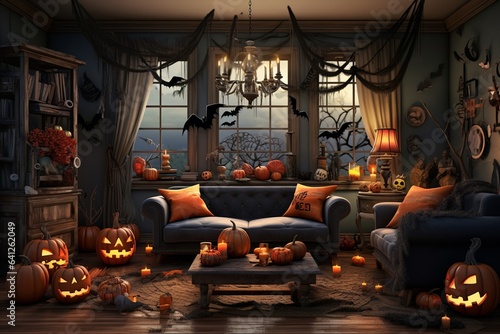 halloween pumpkin in the living room