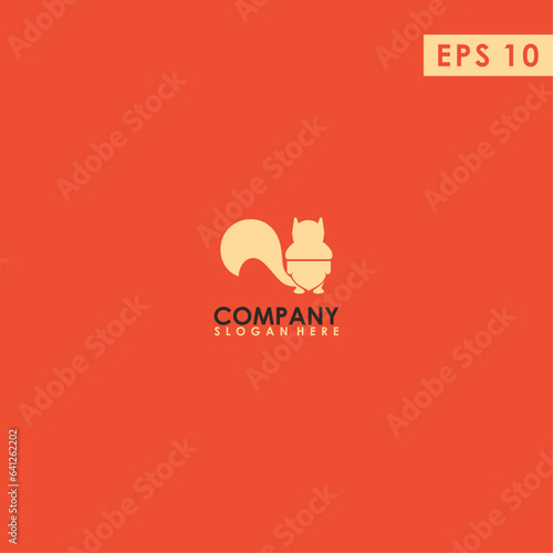 Acorn Of Squirrel Logo Design Vector Template. Modern Design. Vector Illustration