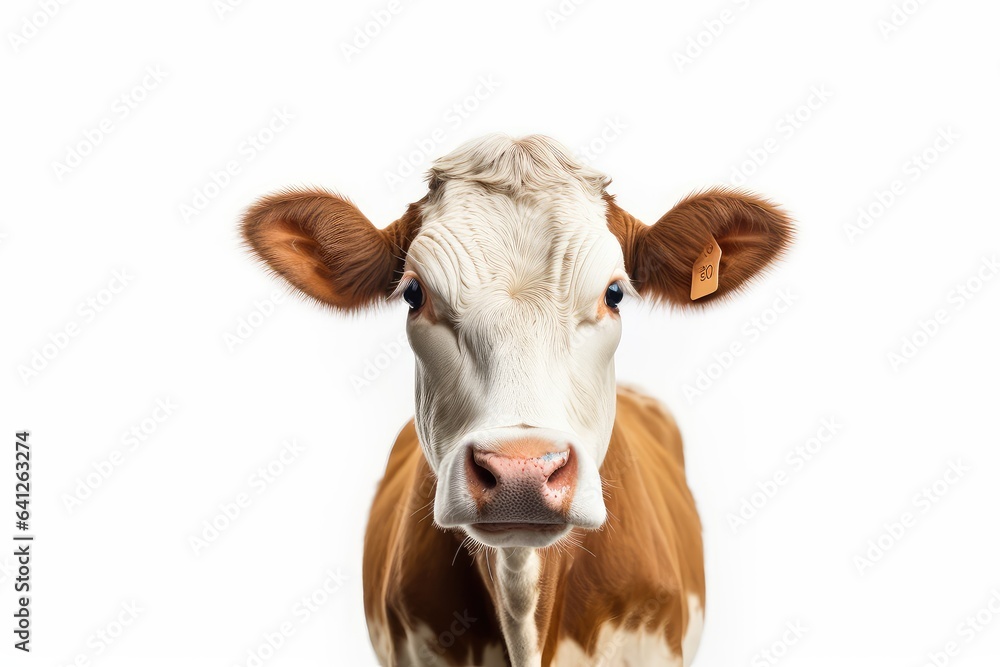 Cow photo realistic illustration - Generative AI. Cow photo realistic illustration - Generative AI.