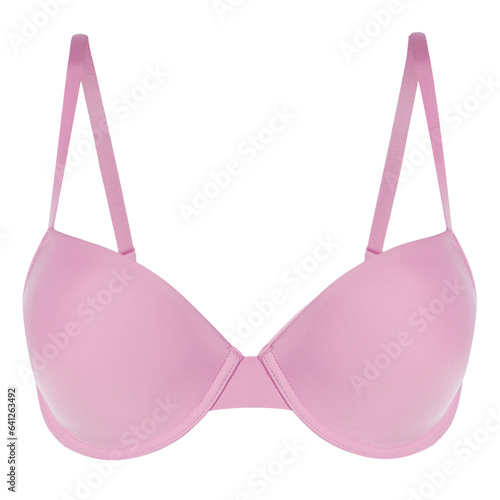 Delicate Pink Women's Bra Isolated on White Background