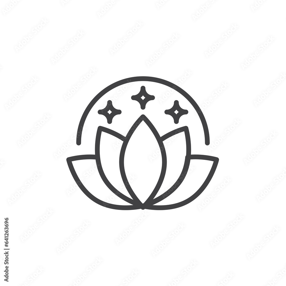 Lotus flower line icon Lotus flower line icon