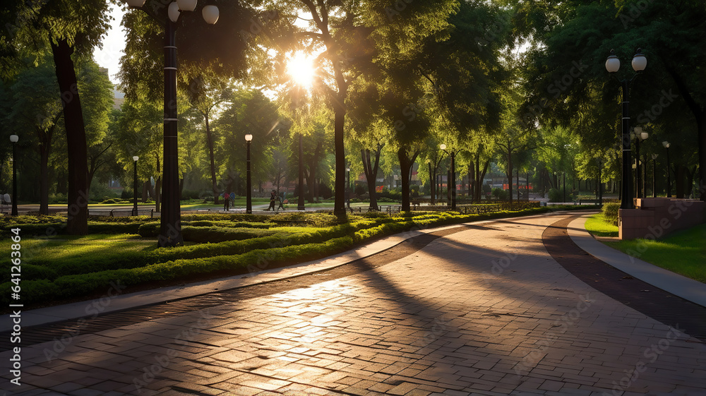 Obraz premium City park's pathways for walking