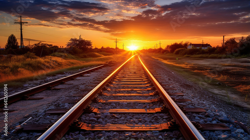 A perspective shot of railway tracks stretching into the distance © Putra