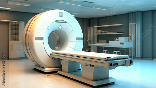 An MRI machine within a modern medical facility