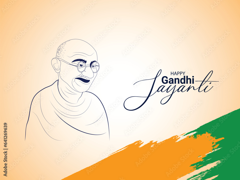Fototapeta premium Hand drawn vector illustration gandhi jayanti background