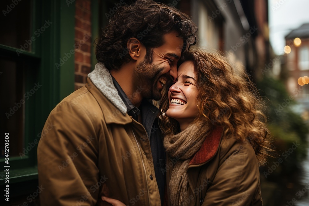 Fototapeta premium Couple Sharing A Playful Moment, Generative AI
