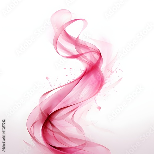 Photo of pink smoke swirl on a white background