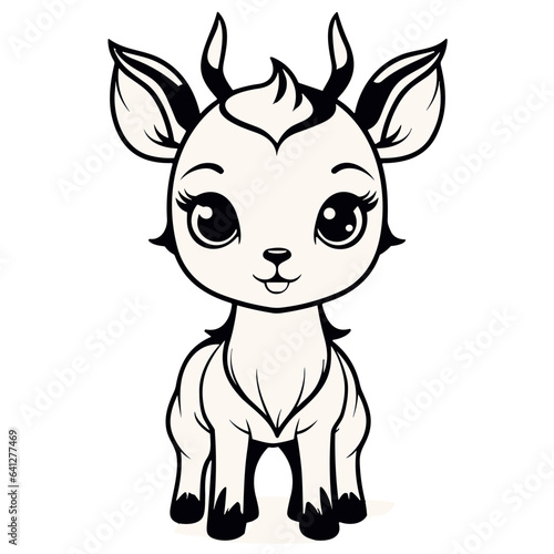 Cute, Reindeer, Illustration, Festive, Christmas, Holiday, black and white