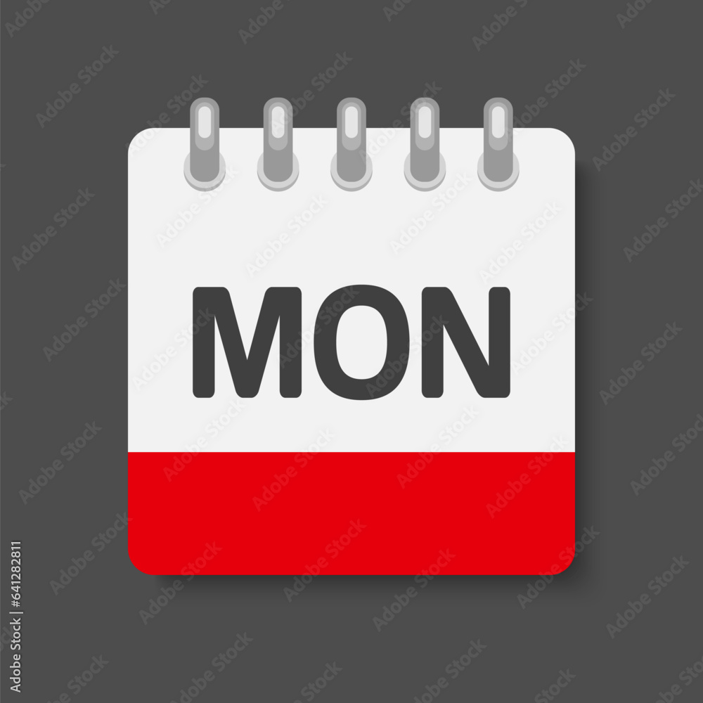 Template icon page calendar, day of week Monday Template icon page calendar, day of week Monday