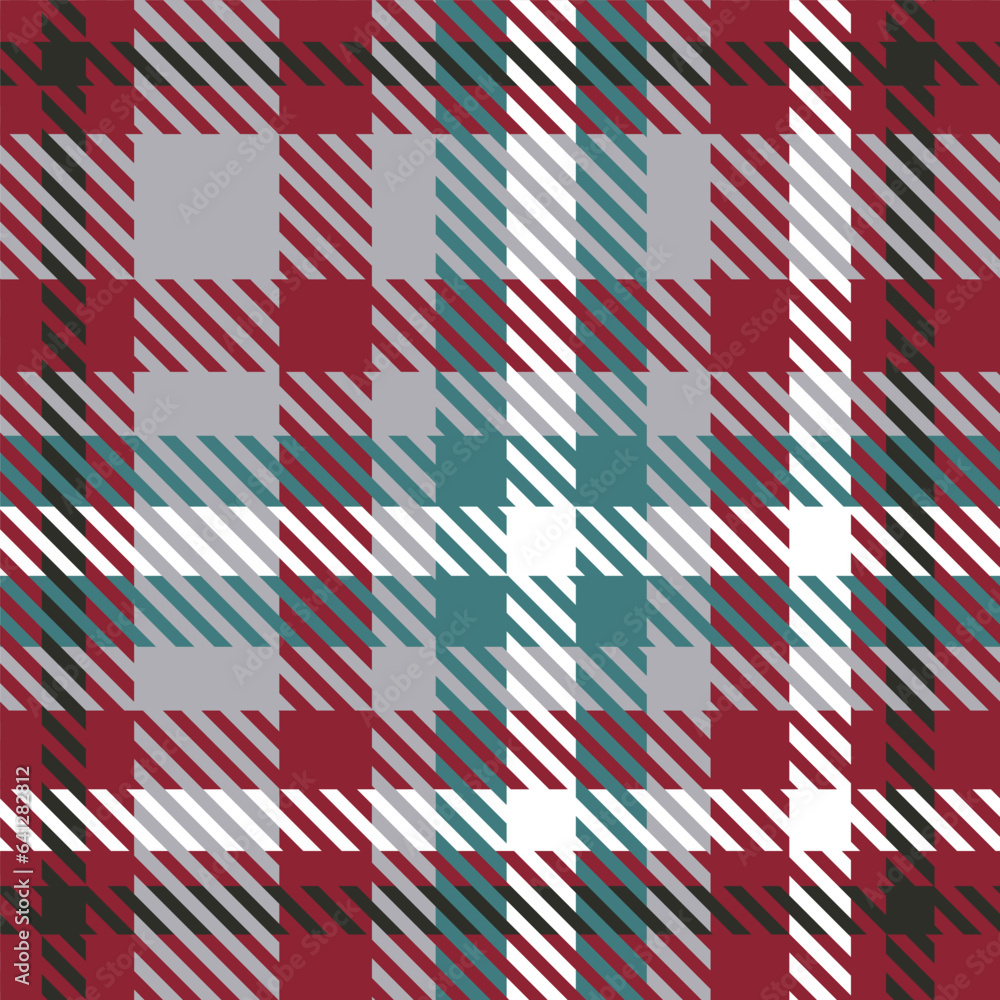 tartan plaid seamless pattern in red, gray and blue, for fabric, textile