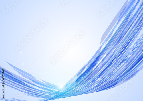 抽象ウェーブ青背景