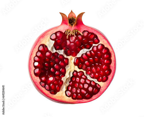 Pomegranate fruit isolated on transparent background. PNG format